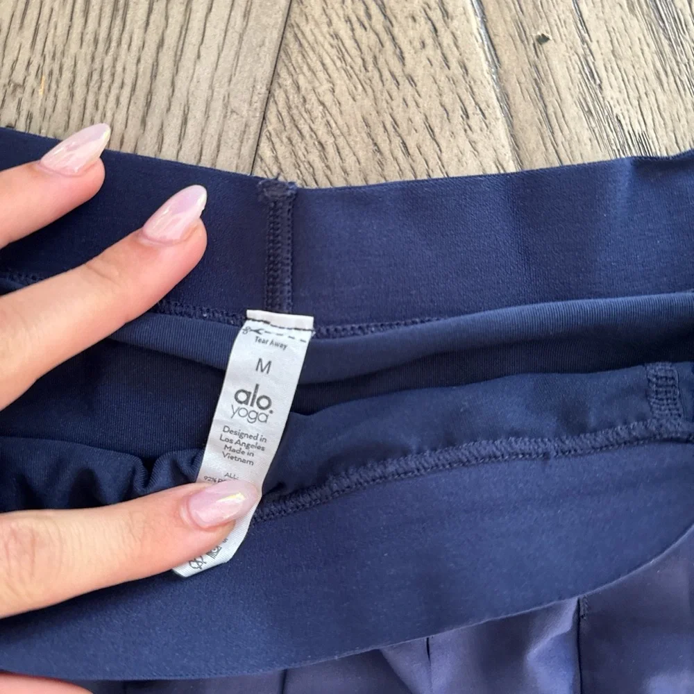 ALO Yoga Navy Pleated Mini Skirt